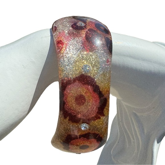 90s Y2K Flower Power Lucite Bangle Bracelet - Picture 5 of 6